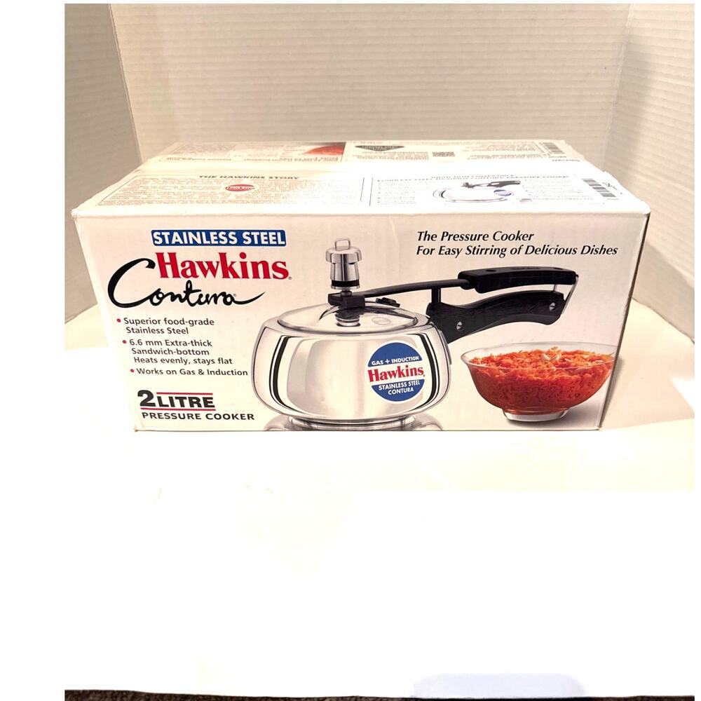 Hawkins Contura 2 Litre Pressure Cooker Silver STAINLESS STEELNIB